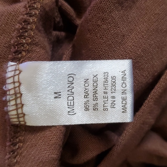 Heart Hips Brown Long Sleeve High low top Sz M - Picture 6 of 6